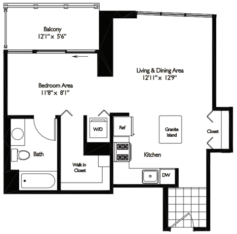 Tides | 0 Bed | 1 Bath | 09 Tides at Shoreham and Tides, Chicago
